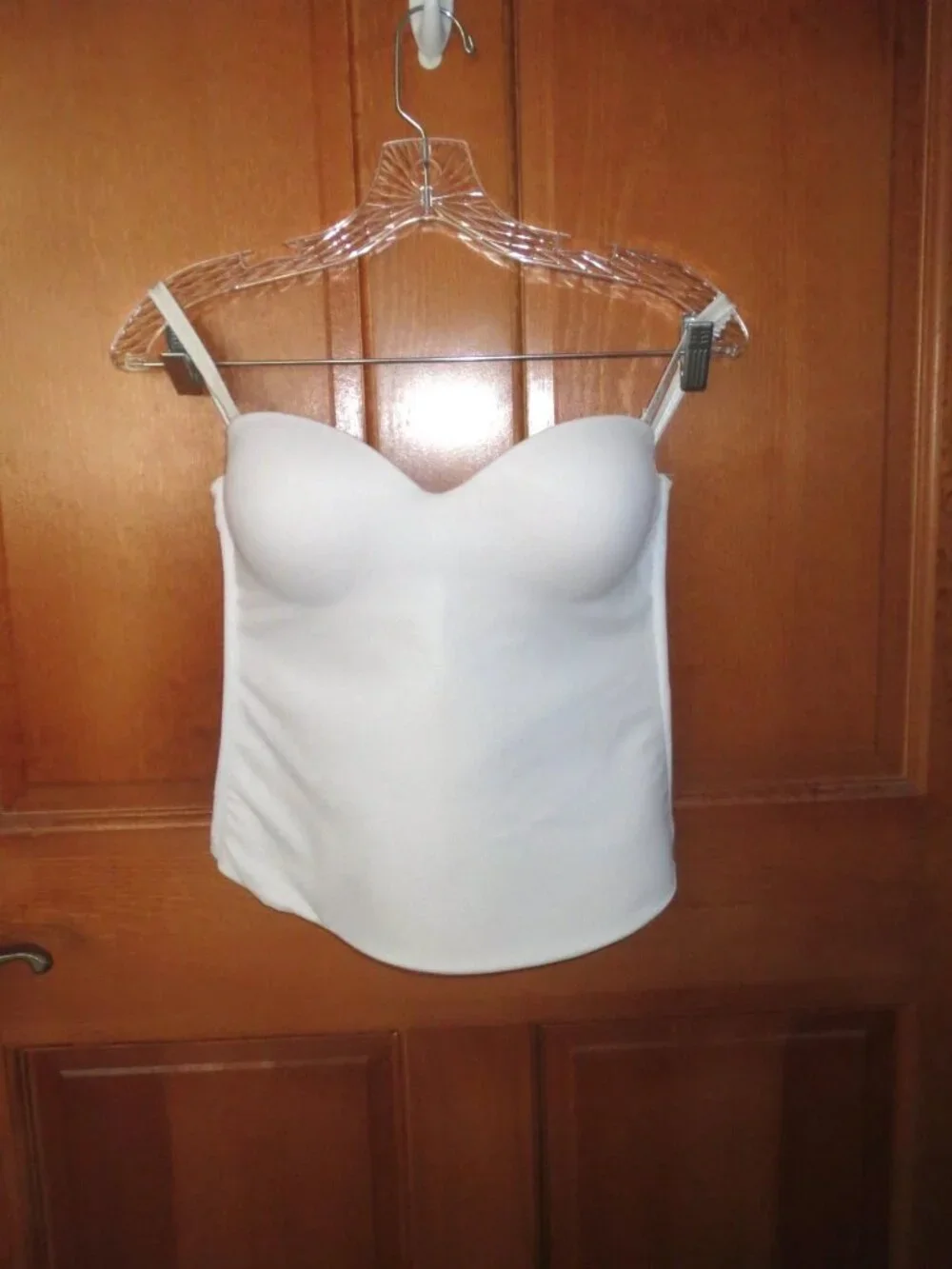 Bridal Bustier 38D Strapless With Garters, Includes NIP Straps White GUC - Picture 1 of 14